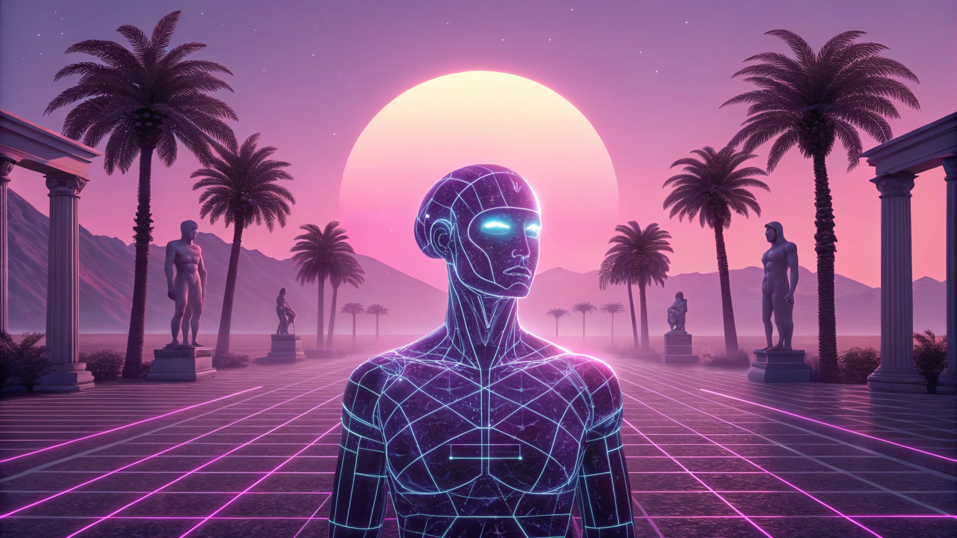 Vaporwave Visionary – AI Dreamer of Retro Futures